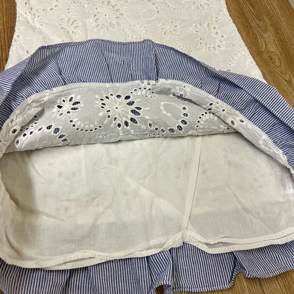 STELLAH White Eyelet Ruffle Cotton Farmhouse Cottage Dress - Size S - Picture 5 of 9